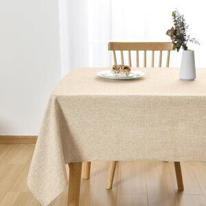 Wrinkle & Stain Resistant Beige Table Cover 54x80 - Perfect for Any Occasion